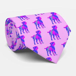 Corbata Borde Terrible Perro Cute Silueta Rosa