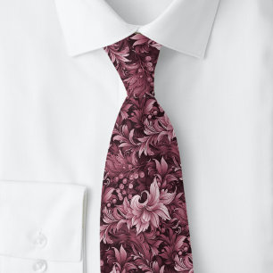 Corbata Bordeaux Ornate Botánico