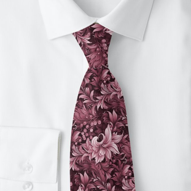 Corbata Bordeaux Ornate Botánico (Subido por el creador)