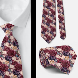 Corbata Borgoña Azul Periwinkle Rosado Floral