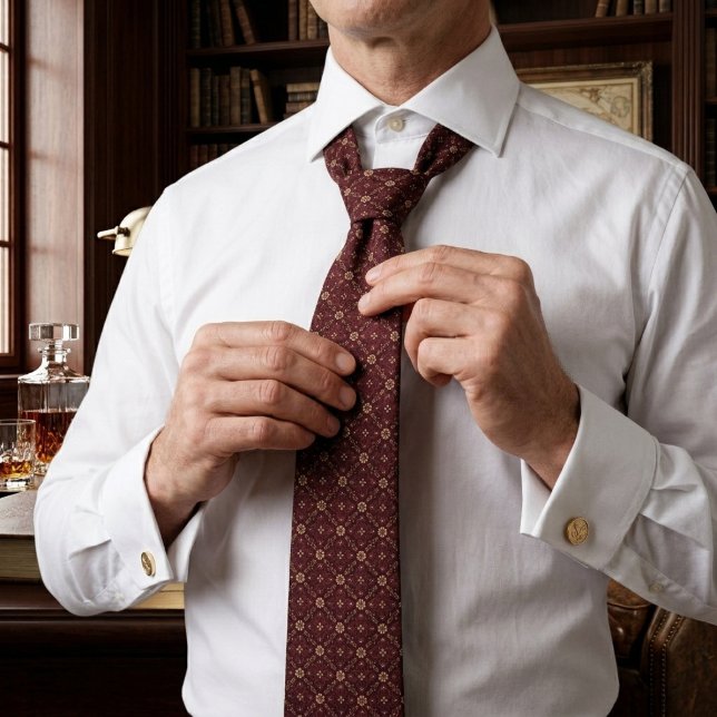 Corbata Borgona Champagne Micro-Jacquard Boda de Invierno (Subido por el creador)