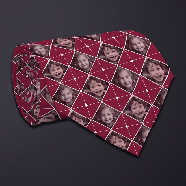 Corbata Borgoña Diamante de 2 fotos Patrón de Cuello (Subido por el creador)