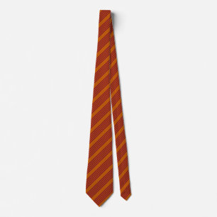 Corbata Borgoña rojo y naranja quemado patrón de cinco ray