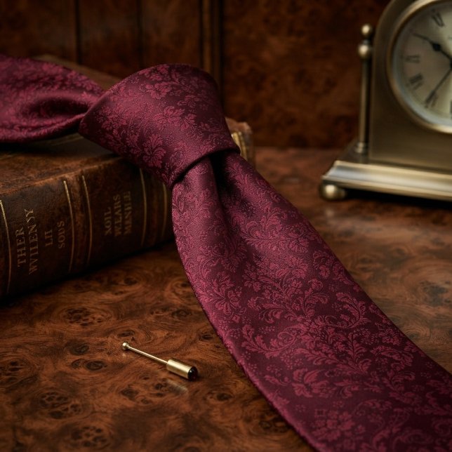 Corbata Borgona Tonal Damask Jacquard (Subido por el creador)