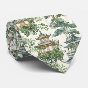 Corbata Bosque Botánico Exuberante de Pagoda Asiática