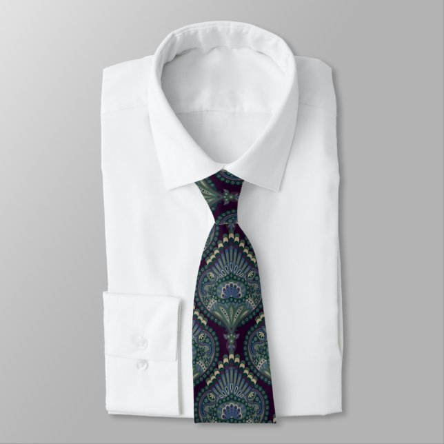 Corbata Bosque de Invierno - Feathered Paisley (Atado)