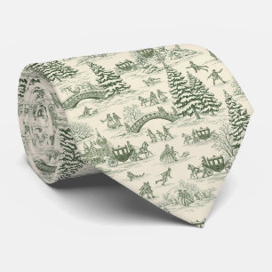 Corbata Bosque de marfil verde Toile de invierno país fran