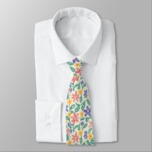 Corbata Bosquejo de Flor Silvestre Vintage (1)