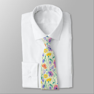 Corbata Bosquejo de Flor Silvestre Vintage (6)