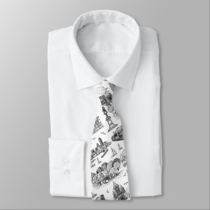 Corbata Boston Toile (Ed. aniversario) negro/blanco