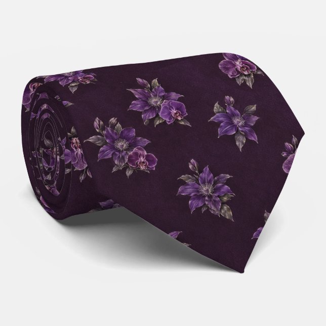 Corbata botánica de Clematis Orquídea Deep Purple (Enrollado)