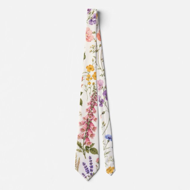 Corbata Botánica de Prado de Flores Silvestres (Anverso)