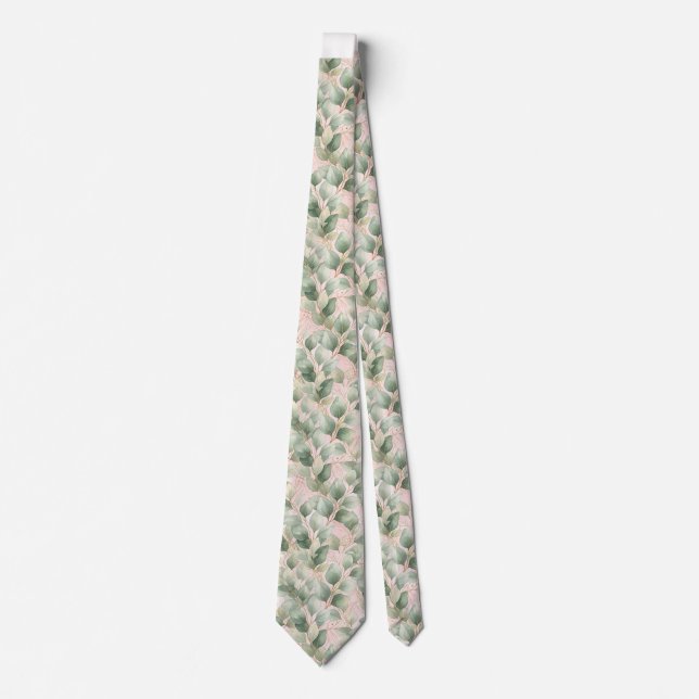 CORBATA BOTÁNICA ROSA VERDE SALVIA REGALO PARA PAP (Anverso)