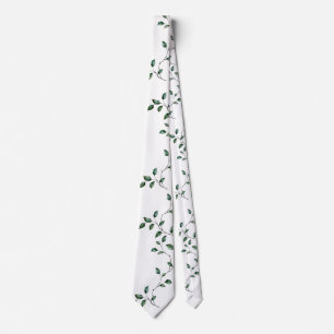 Corbata Botánica Verde y Negra Elegante Hoja Est