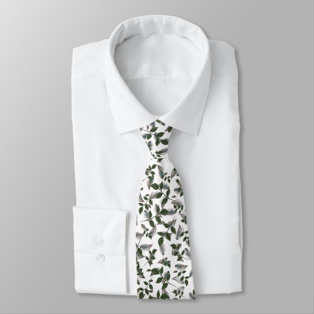 Corbata Botánica y plumas modernas (Atado)