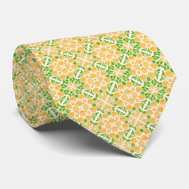 Corbata Botanical Pop-Citrus (Enrollado)