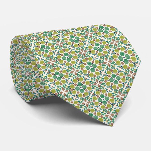 Corbata Botanical Pop - Olive (Enrollado)
