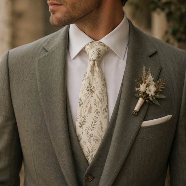 Corbata Botánico de Helecho Seco y Rama Silvestre Boho (Subido por el creador)