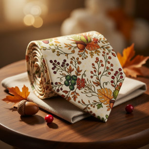 Corbata Botánico de la cosecha de otoño vintage
