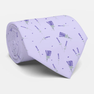 Corbata Botánico floral de lila lavanda