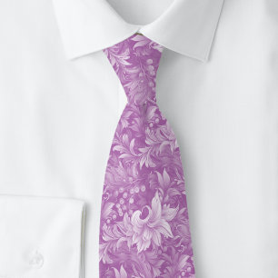 Corbata Botánico Ornate de Color Púrpura Polvoriento