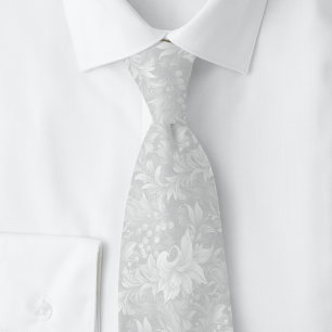 Corbata Botánico Ornate Gris Claro