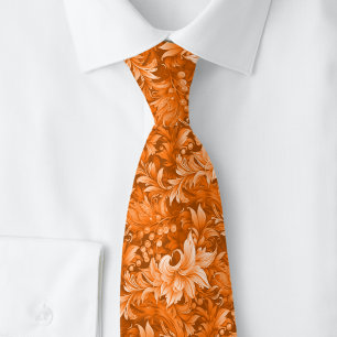 Corbata Botánico Ornate Naranja Quemada