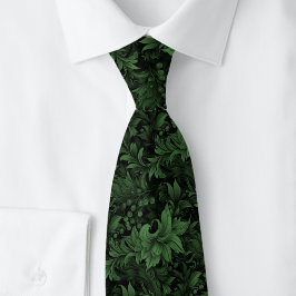Corbata Botánico Ornate Verde Cazador