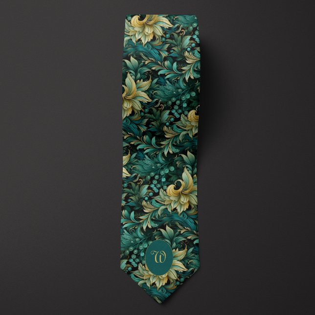 Corbata Botánico Verdigris y Oro (Subido por el creador)