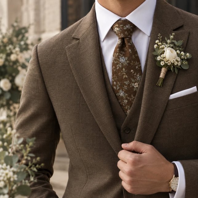 Corbata Botánico Vintage Azul Mocha (Subido por el creador)