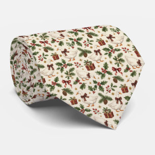 Corbata Botánicos de Acebo y Pino Ganso de Navidad