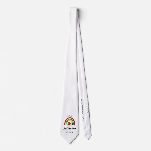 Corbata Botella de agua personalizada para el mejor maestr (Anverso)