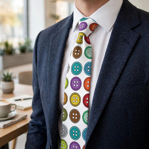 Corbata Botones de costura coloridos Moda Sastre