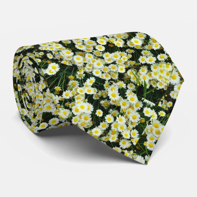 Corbata Botones de flores de margarita amarillo, (Enrollado)