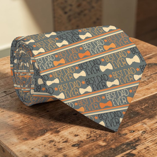 Corbata Bowtie Best Dad Ever Pattern Necktie Tie (Subido por el creador)