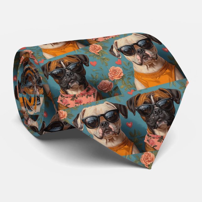 Corbata Boxeador con Corazones Rosas Día de San Valentín (Enrollado)