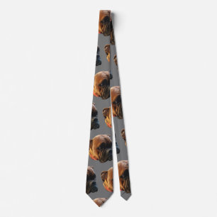 Corbata Boxeador de fotos de perro Personalizado gris porc