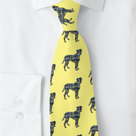 Corbata Boxeador Perro Amarillo y Línea de la Cuadrícula A