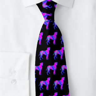 Corbata Boxer Dog Cute Silueta Rosa Negro