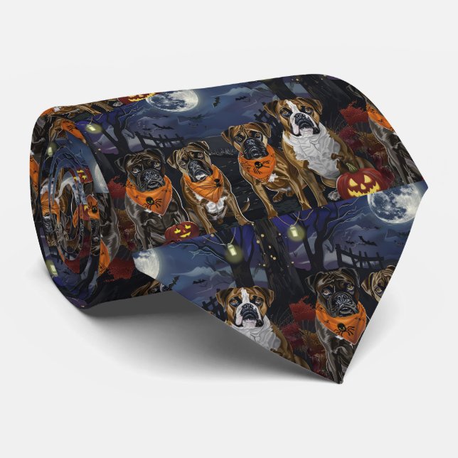Corbata Boxer Halloween Espeluznante (Enrollado)