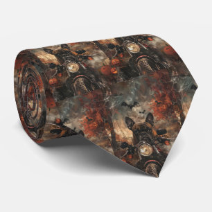 Corbata Boxer montando motocicleta Halloween Da miedo