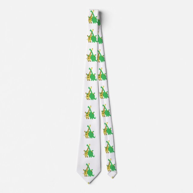 Corbata Brachiosauro verde y personalizado de los abrazos  (Anverso)