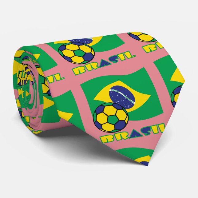 Corbata Brasileiro Futebol e Bandeira (Enrollado)