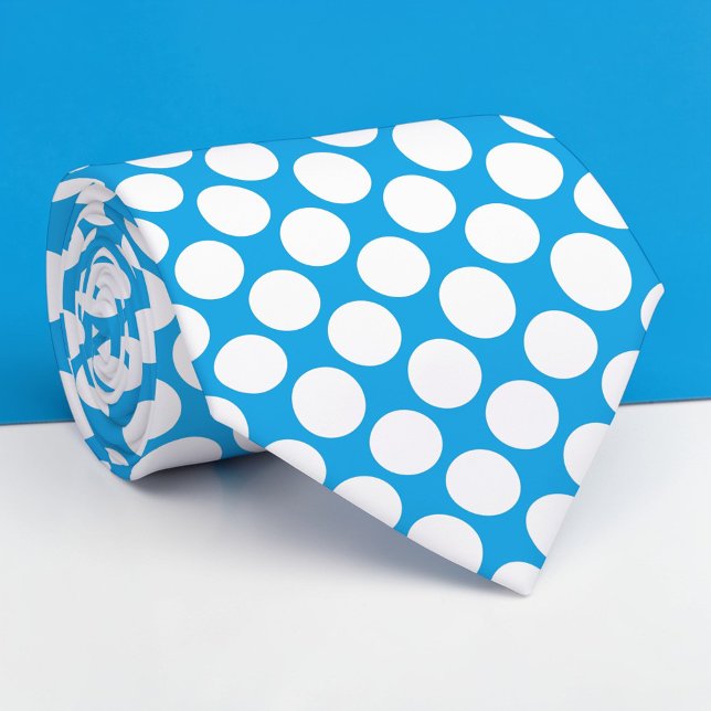 Corbata Bright Blue Jumbo Polka Dots Custom Necktie (Subido por el creador)