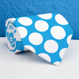 Corbata Bright Blue Jumbo Polka Dots Custom Necktie