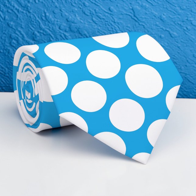 Corbata Bright Blue Jumbo Polka Dots Custom Necktie (Subido por el creador)