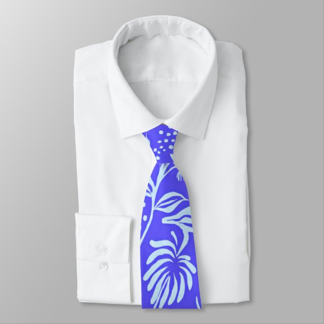 Corbata Bright blue-Lilac floral pattern (Atado)