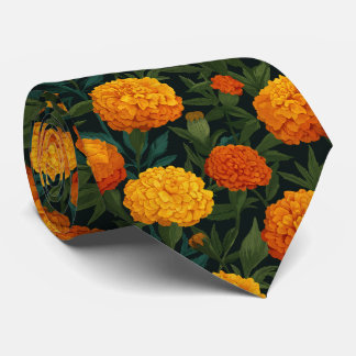 Corbata Bright Marigold Floral Pattern
