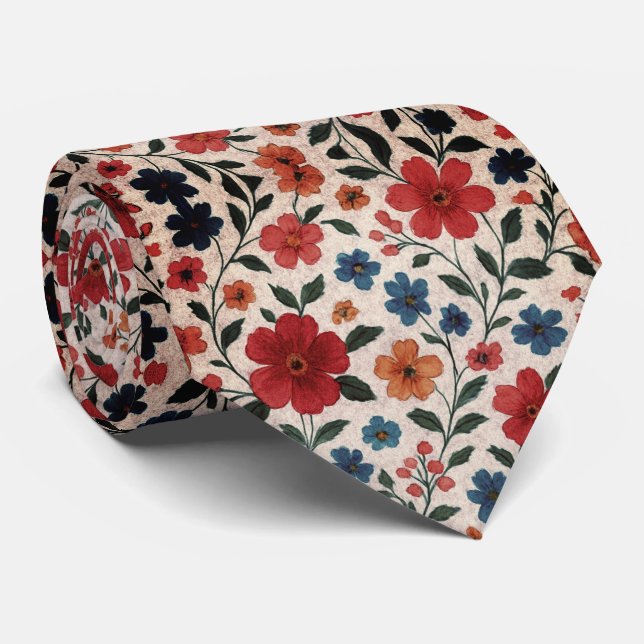 Corbata  Bright Meadow Flower Pattern (Enrollado)