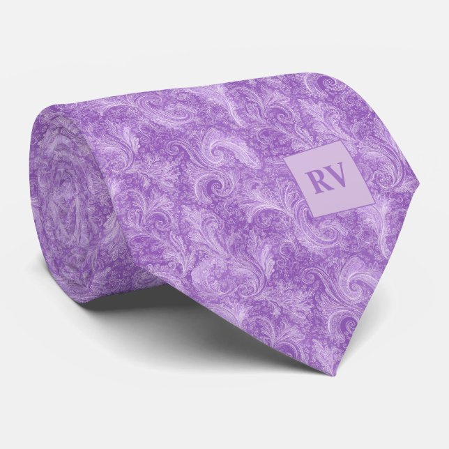 Corbata Bright Violet Decorative Scrollwork (Enrollado)